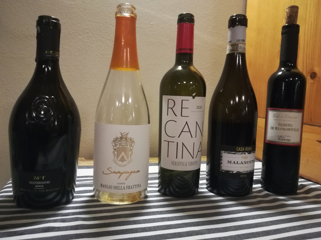 i 5 vini in degustazione